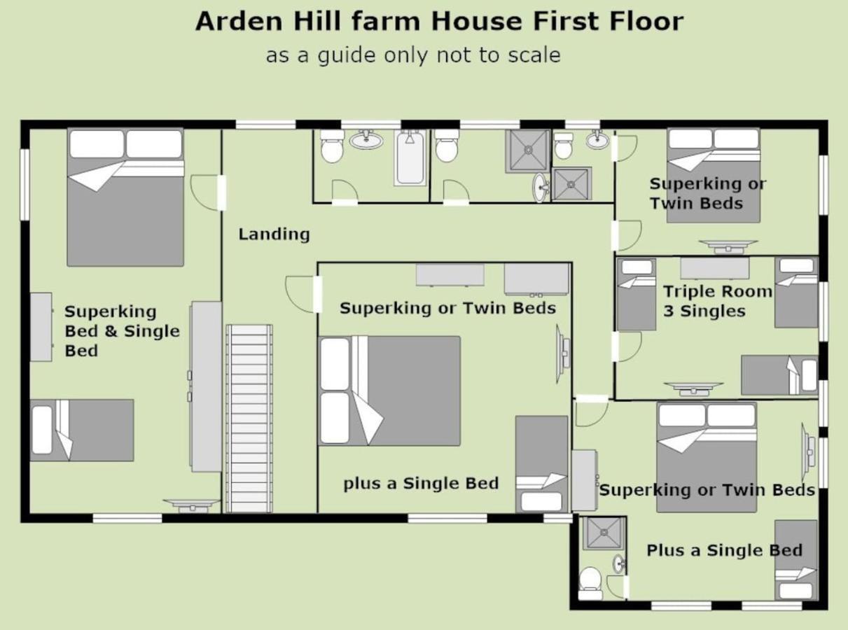סטרטפורד-אפון-אבון Arden Hill Farmhouse - Hot Tub, Snooker Table, Sleeps 16 מראה חיצוני תמונה